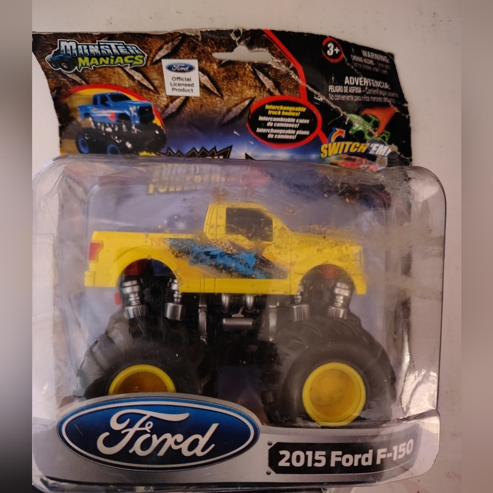 Monster Truck Ford F-150 Toy Maniacs Friction Powered Yellow